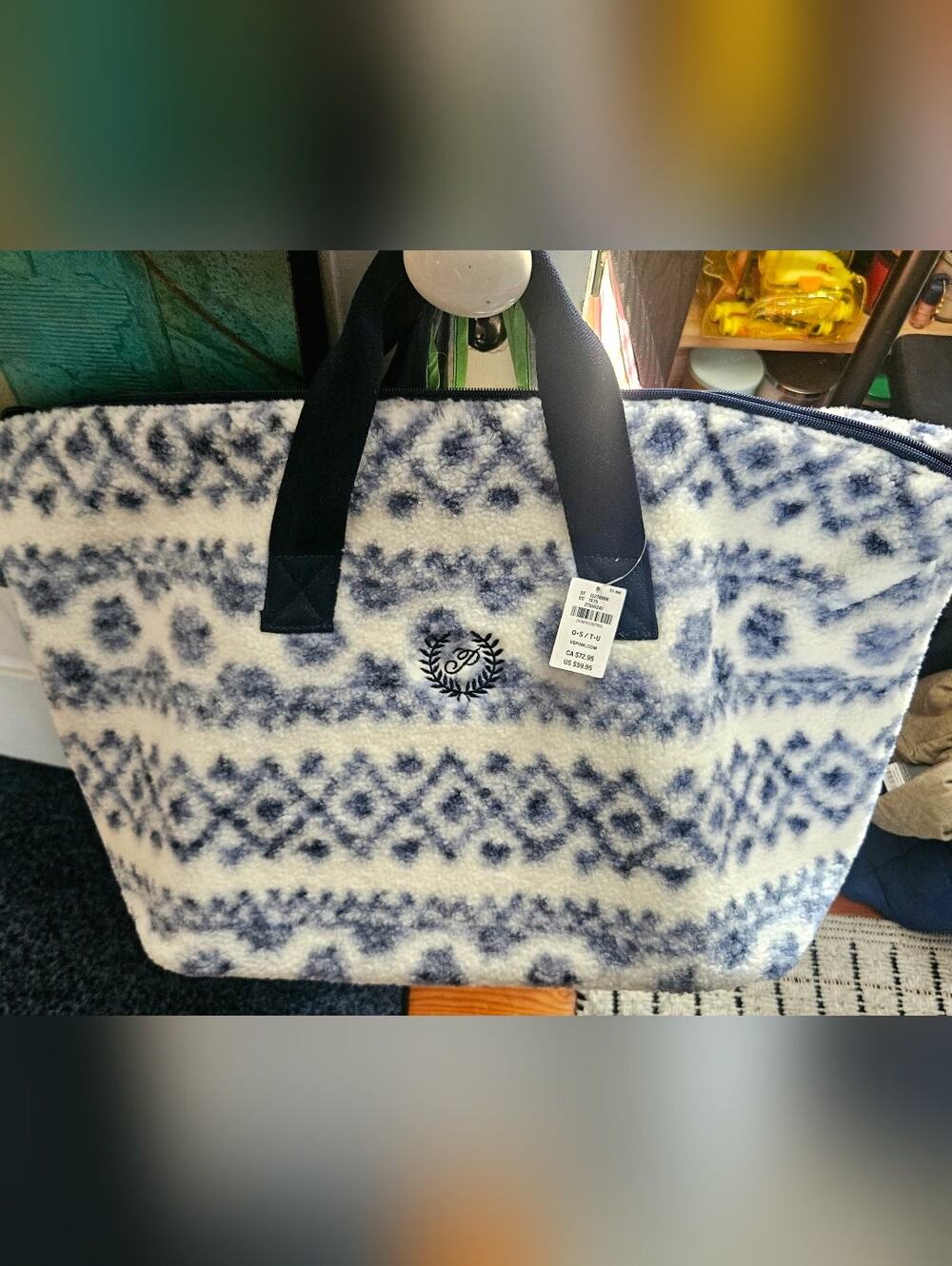 PINK Victoria's Secret COZY PLUSH WEEKENDER BAG Fair Isle Cyber Monday Tote Bag